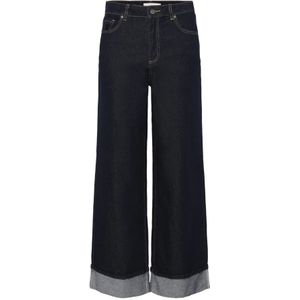 Kaffe - High Waist Wide Leg Jeans - Donkerblauw - Denim