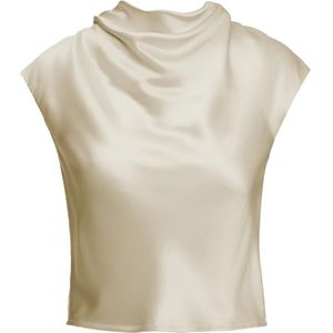 Wakakuu Icons, Dames, Blouses & Shirts, Beige, Maat: XS Zijde,