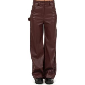 Nude, Dames, Broeken, Rood, Maat: XS Leer,