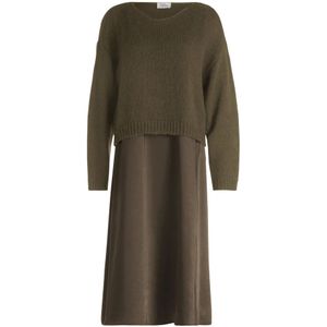 vera mont, Dames, Jurken, Groen, Maat: 2XL Tweed,