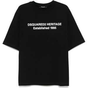 Dsquared2, Heren, Tops, Zwart, Maat: XL