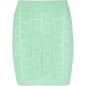 Balmain Openwork monogram gebreide rok , Green , Dames , Maat: 2XS