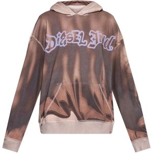 Diesel, Heren, Sweatshirts & Hoodies, Bruin, Maat: L Katoen,