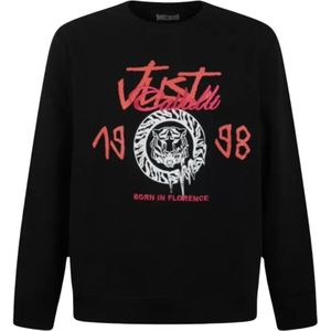Just Cavalli, Heren, Sweatshirts & Hoodies, Zwart, Maat: M Fleece,