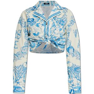 Versace, Dames, Blouses & Shirts, Blauw, Maat: 2XS