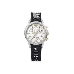 Versace Sport Tech Chronograaf Horloge Zwart Wit , Gray , Dames , Maat: ONE Size