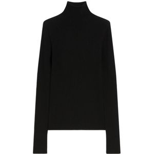 Sportmax, Dames, Truien, Zwart, Maat: L Wol,