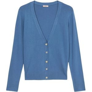 Oltre, Dames, Truien, Blauw, Maat: S Nylon,