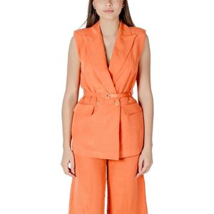 Liu Jo - Elegante Double-Breasted Linnen Gilet - Oranje