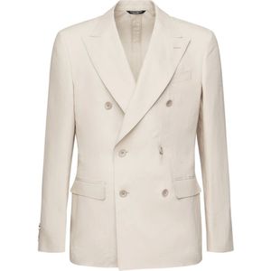 Dolce & Gabbana, Heren, Jassen, Beige, Maat: L Linnen,