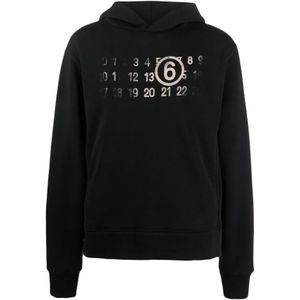 MM6 Maison Margiela, Heren, Sweatshirts & Hoodies, Zwart, Maat: S Katoen,