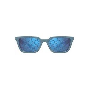 Gucci Blauwe zonnebril voor vrouwen , Blue , Dames , Maat: 55 MM