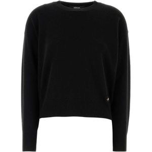 Versace, Dames, Truien, Zwart, Maat: 2XS Wol,
