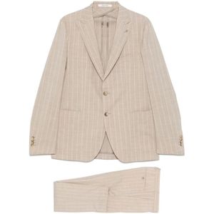 Tagliatore, Heren, Pakken, Beige, Maat: M Wol,