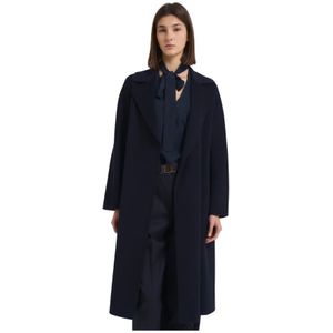 Max Mara Studio, Dames, Mantels, Blauw, Maat: S Zijde,
