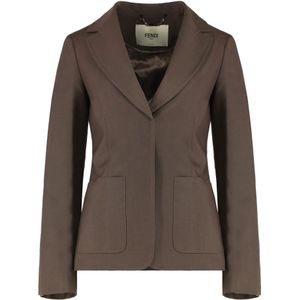 Fendi, Dames, Jassen, Bruin, Maat: XS Wol,