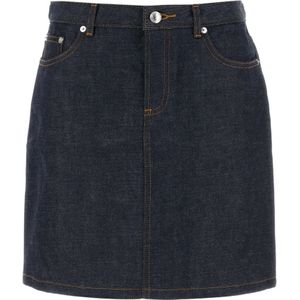 A.p.c., Dames, Rokken, Blauw, Maat: XS Denim,