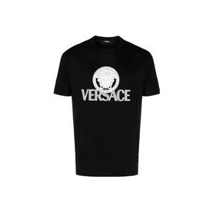 Versace Zwarte Medusa Head Logo T-shirt , Black , Heren , Maat: L