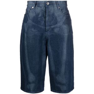 Off White, Heren, Korte broeken, Blauw, Maat: W32 Denim,