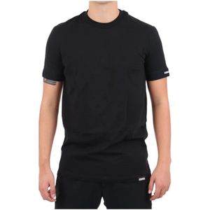 Dsquared2, Heren, Tops, Zwart, Maat: S