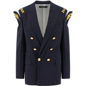 Dsquared2, Dames, Jassen, Blauw, Maat: M Wol,