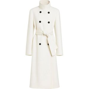 Max Mara Studio, Dames, Mantels, Wit, Maat: M Wol,