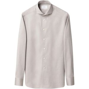 Eton, Heren, Overhemden, Beige, Maat: S Katoen,