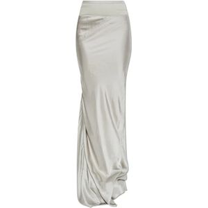 Rick Owens, Dames, Rokken, Grijs, Maat: XS Satijn,