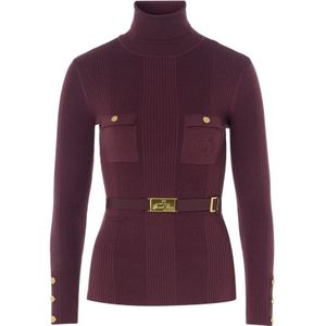 Elisabetta Franchi, Dames, Truien, Rood, Maat: XS Acryl,