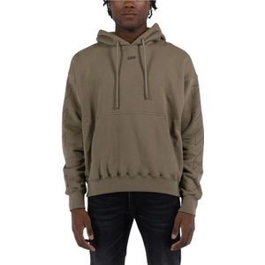 Off White, Heren, Sweatshirts & Hoodies, Beige, Maat: L Fleece,