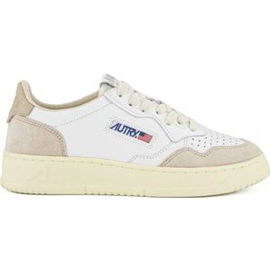 Autry Medalist Low Wit Beige Sneakers , White , Dames , Maat: 42 EU