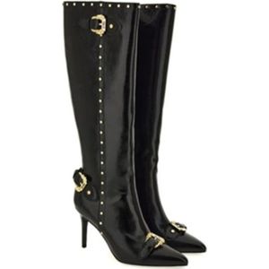 Versace Jeans Couture, Dames, Schoenen, Zwart, Maat: 35 EU Leer,