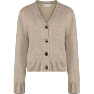 Tory Burch, Dames, Truien, Beige, Maat: S Wol,