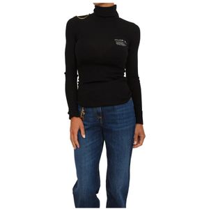 Elisabetta Franchi, Dames, Truien, Zwart, Maat: L Wol,