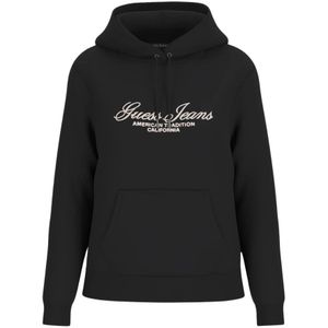 Guess, Dames, Sweatshirts & Hoodies, Zwart, Maat: XS Katoen,