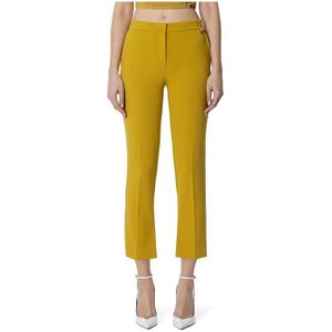 Elisabetta Franchi, Dames, Broeken, Geel, Maat: XS