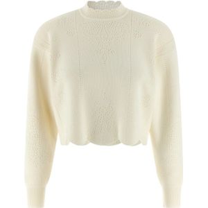 Twinset, Dames, Truien, Wit, Maat: S Viscose,