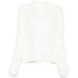 Twinset, Dames, Blouses & Shirts, Wit, Maat: S Viscose,