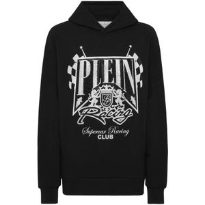 Philipp Plein, Heren, Sweatshirts & Hoodies, Zwart, Maat: S Katoen,