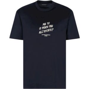 Emporio Armani, Heren, Tops, Blauw, Maat: M