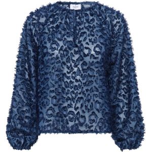 Saint Tropez, Dames, Blouses & Shirts, Blauw, Maat: 2XL