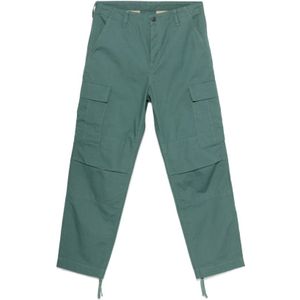 Carhartt Wip, Heren, Broeken, Groen, Maat: W28 Zijde,
