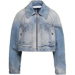 Palm Angels, Dames, Jassen, Blauw, Maat: M Denim,