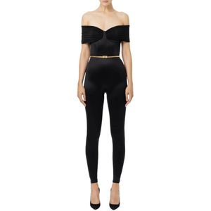 Elisabetta Franchi, Dames, Jumpsuits & Playsuits, Zwart, Maat: S Poliester,