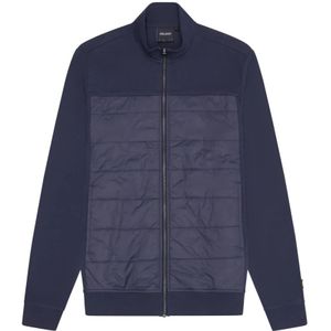Lyle & Scott - Interlock Hybride Gepaneerde Bomberjack - Marineblauw