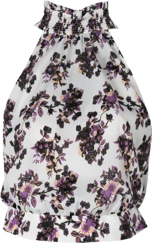 Pinko - Mouwloze Top - Wit - Polyester - Hoge Halslijn - Striksluiting