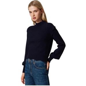 Twinset, Dames, Truien, Blauw, Maat: L Wol,