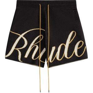 Rhude, Heren, Korte broeken, Zwart, Maat: 2XL Katoen,