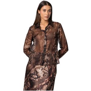 Kocca, Dames, Blouses & Shirts, Bruin, Maat: L Poliester,
