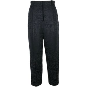 Elisabetta Franchi, Dames, Broeken, Zwart, Maat: L Viscose,